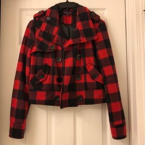 Forever 21 Cropped Plaid Jacket